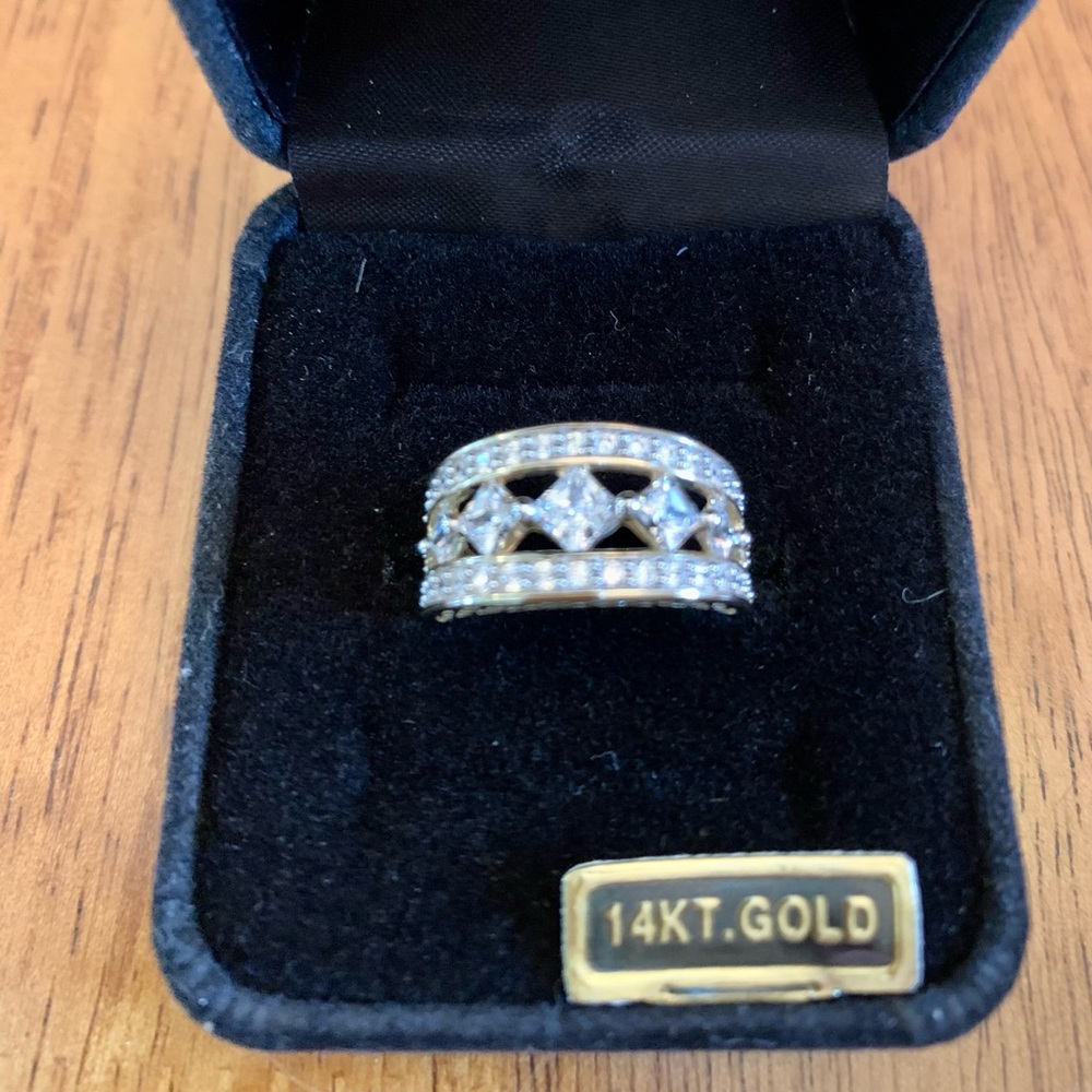 Diamonique 14kt Gold Cubic Zirconia Diamond Ring